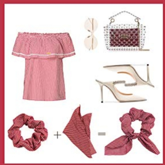 Brandy Melville Bow Knot Scrunchies Chiffon Satin - Picture 6 of 9